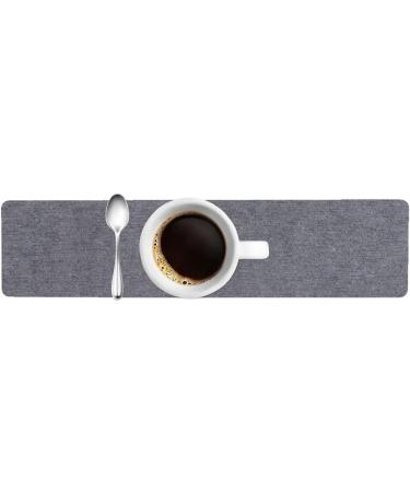 Huwen Water-Absorbing Stone Tray - Fast Drying Non-Slip Diatomite Coatings | Bathroom & Kitchen Soap Bowl Toothbrush Holder Coasters - Dark Gray 30x8cm - Buy Online on GoSupps.com