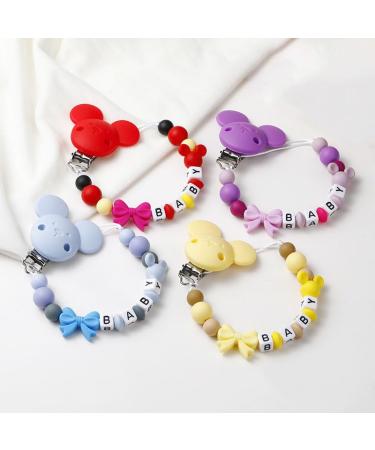 Personalized Mickey Pacifier Chain - Custom Silicone Anti-Drop Baby Gift | Boys & Girls | Ideal for Birth & Baptism | Multiple Colors Available - Buy Online on GoSupps.com