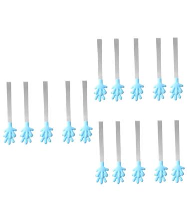 Alipis 15 Pcs Bread Clips Tea Bag Barbecue BBQ Tongs Kitchen Tools Stainless Steel Kitchenware Ice Cubes 13.1X2.5CMx3pcs Sky Bluex3pcs