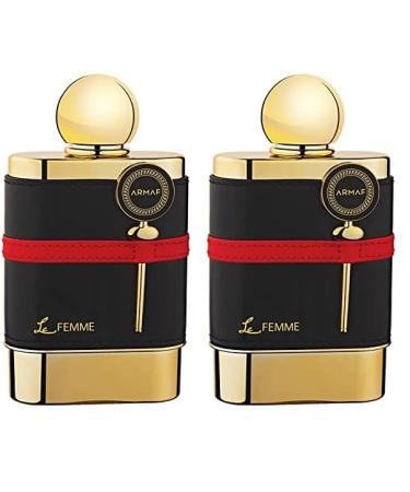 ARMAF LE FEMME 3.4 oz EAU DE PARFUM SPRAY FOR WOMEN Black (Pack of 2) 3.4 Fl Oz (Pack of 2)