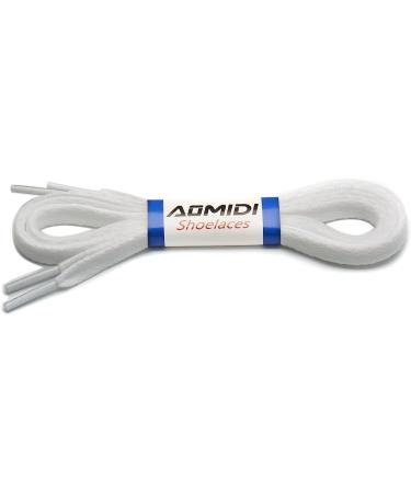 AOMIDI 2 Pair 54 White Flat Shoelaces for Sneakers & Converse - 5/16 Replacement Laces - Buy Online on GoSupps.com