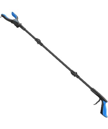 Kekoy Extendable Grabber Reacher Tool with Headlight 32 inch Foldable Lawn Trash Picker Upper Grabber 90° Rotating Anti-Slip Jaw Portable Claw Grabber for Elderly - Blue