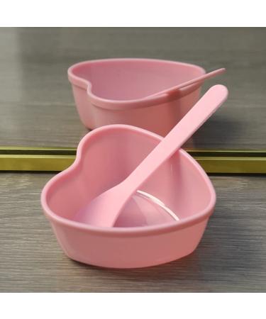 2 Sets Pink Heart Shaped Facial Mask Mixing Bowls with Spatula | DIY Skin Care Tool Kit for Women | Perfect for Home & Beauty Salon Use - Buy Online on GoSupps.com