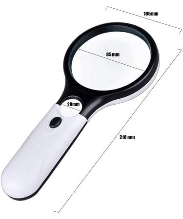 Luminous Magnifier Uv Led Lamp Desktop Adjustable Hand Free Comfortable Handheld 10 X Hd Reading Lens Magnifier 85mm Made in China - Buy Online on GoSupps.com