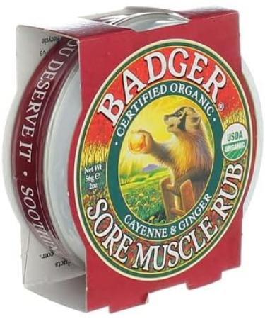 Badger Sore Muscle Rub 2oz - Soothing Muscle Relief in a Convenient Tin - Buy Online on GoSupps.com
