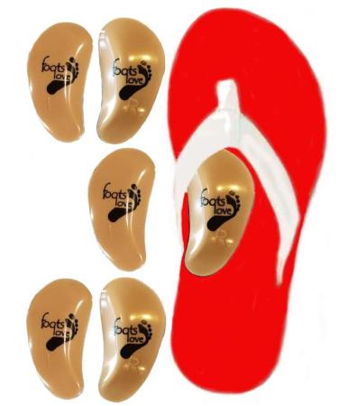 Foots Love - 6 Plantar Fasciitis Arch & Heel Gel Support Inserts. Guaranteed Relief of Flat Feet  Metatarsal  Flat & Fallen High Arch Pain. Foot Orthotics for Men and Women. Stops Foot Pain ! Tan