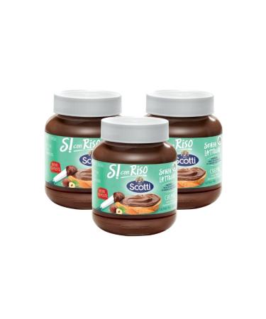 CAIYA 3 x Scotti Si with Rice Cream Hazelnuts and Lactose Free Cocoa (Lactose Free) 400g 3 Pots