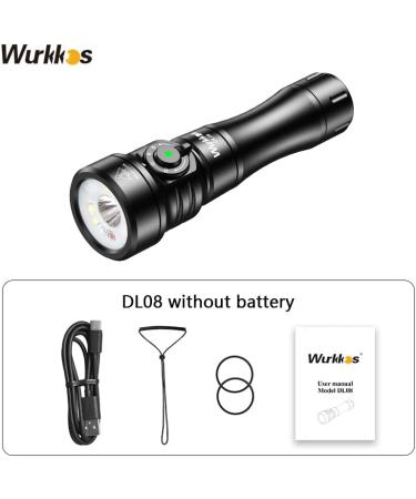 Wurkkos DL08 Dive Light 3600 Lumens Rechargeable Scuba Underwater Lights with Red and UV Light - IP68 Underwater Video with Infinite Brightness Adjustment and 5000mAh Battery for Night Diving - Buy Online on GoSupps.com