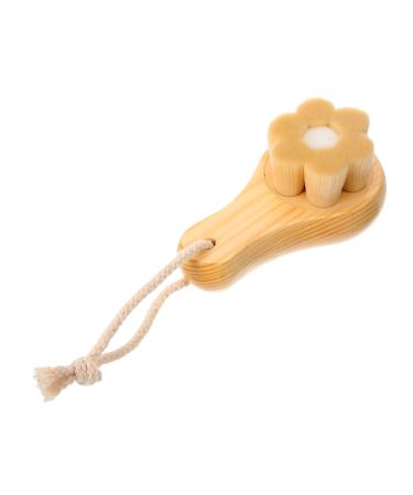 WOFASHPURET Facial Wash Brush with Wooden Handle Face Scrub Scrubber Face Exfoliator Face Sponges Skin Care Tools Face Wash Brush Facial Cleanser Brush Face Brush Scrub Brush Manual
