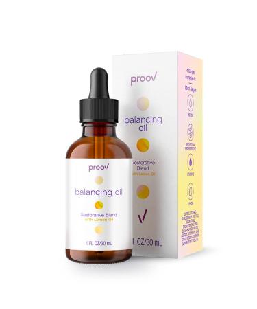 Proov Balancing Oil for Face and Body with 2500 mg bio-Identical USP Natural Progesterone MCT Oil and Vitamin E Oil (and Lemon Oil) l Dry Skin & Menopause Support for Women | 1 Fluid oz/30mL
