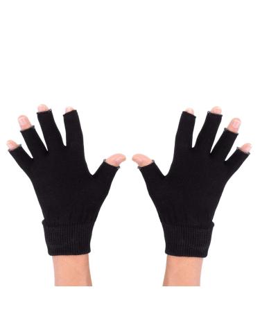 FOMIYES 1 Pair Black Gel Moisturizing Hand Gloves Black Fingerless Gloves Moisturizing Gloves Spa Gloves Whitening Glove Hydrating Glove Mositurizing Glove Gel Gloves Simple Apparel