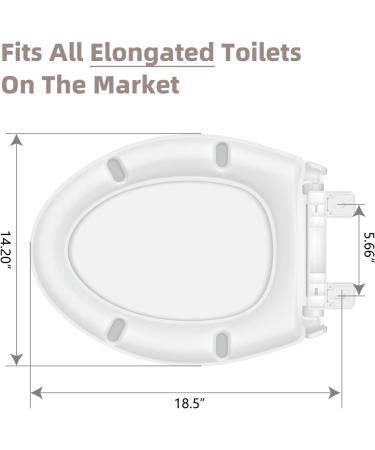 Elongated Toilet Seat  Quick-Release Hinges  Slow Close  Heavy Duty  Never Loosen  Aviation Material  White(18.5) White Elongated - Buy Online on GoSupps.com