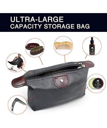 6-Piece Beard Grooming Kit with Organic Oil, Balm, Wax for Styling and Growth - Includes Bib, Brush, Combs - Large Storage Bag - Buy Online on GoSupps.com