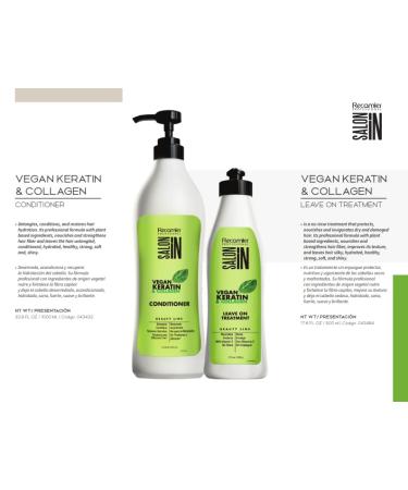 Recamier Vegan Keratin & Collagen Leave On Hair Treatment 17.6oz - Professional Salon Quality for Healthy Hair - Buy Online on GoSupps.com