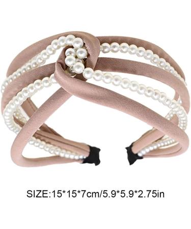 CLSSLVVBN Hair Bands Pearl Twist Knot Headband Elegant Style Hairbands Pearls Headbands Girls Styling Wedding Party Head Decoration Pink - Buy Online on GoSupps.com