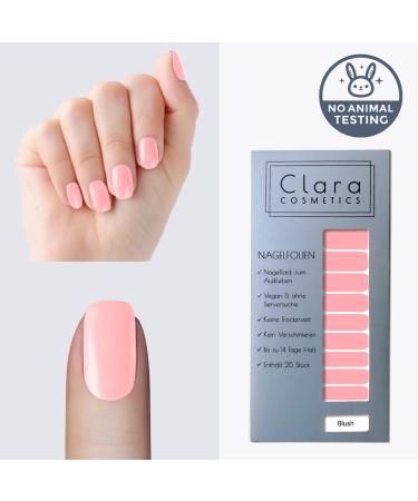 Buy Original Clara Cosmetics Nail Polish - 25 Self-Adhesive Nail Films | 2022 Test Winner in Austria | Up to 4 Applications | Trendy Blush Colors - Buy Online on GoSupps.com