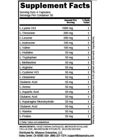 Premium Amino Acids Supplement - L-Lysine L-Threonine L-Leucine & More | International Shipping - Buy Online on GoSupps.com