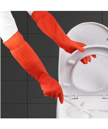 YIOIY Waterproof Kitchen Cleaning Gloves - Oil-Resistant Rubber Glove (Red, Medium) - Buy Online on GoSupps.com