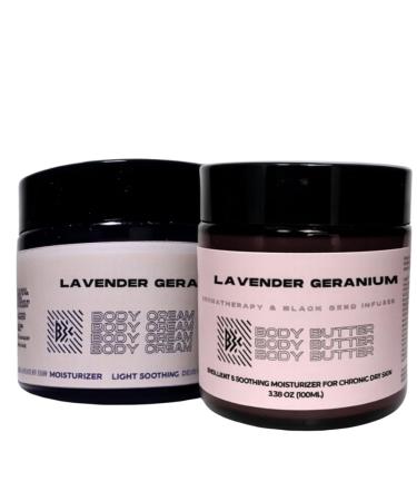 Butter By Keba Lavender Geranium Body Butter & Cream Duo 6.8