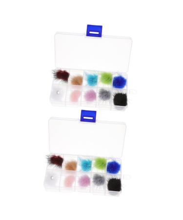 minkissy 2 Boxes Nail Set Puff Nail Pompom Nail Polish Kit Nail Puff Nail Fluffy Nail Polish Nail Art Decorations Accessories Hairball Velvet 3d