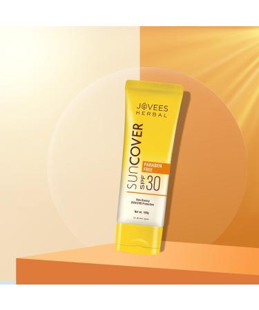Jovees Sandalwood Suncover SPF 30 | Natural Protection | 100g | Best Sunscreen for All Skin Types - Shop Now - Buy Online on GoSupps.com
