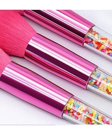 8-Piece Pink Makeup Brush Kit - Confetti Sparkle Eye Shadow Lip Blush & Foundation Brushes for Girls - Buy Online on GoSupps.com