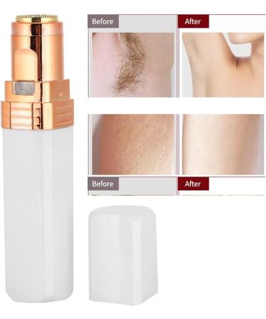 Electric Mini Hair Remover for Women - Compact Lipstick Style with LED Light | Fast Portable & Safe Body Hair Removal in Pearl White - Buy Online on GoSupps.com