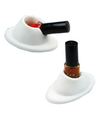 Rocita Rubber Nail Polish Holder Round Nail Polish Bottle Holder for Holding Nail Polish (White)