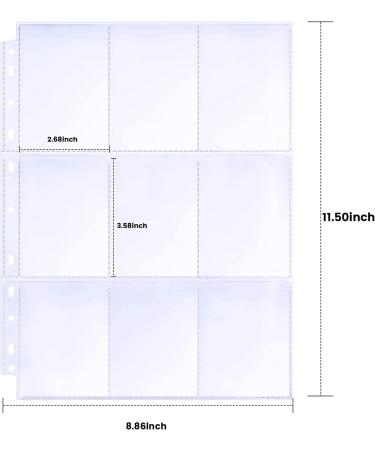 360 Pockets Binder Card Sleeves Double-Sided 9 Pocket Trading Card Pages for 3 Ring Binder  Clear Plastic Pages Sleeves for Sport Cards  Business Cards  Game Cards  Photos 20 - Buy Online on GoSupps.com
