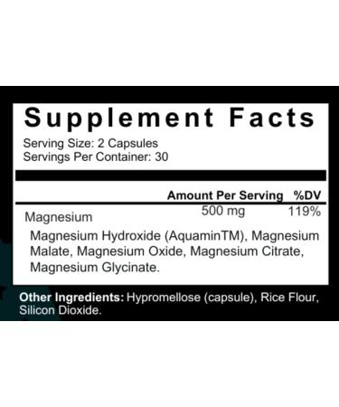 Invincible Supplements Ultimate Magnesium Complex Capsules | 5 Forms 500mg Non-GMO High Absorption Supplement for Muscle Recovery & Nerve Support - Buy Online on GoSupps.com