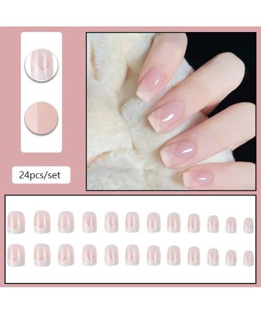 Carufin 24 Square Shiny Press-On Nails | Short Acrylic False Nails for Women & Girls | International Shipping Available - Buy Online on GoSupps.com