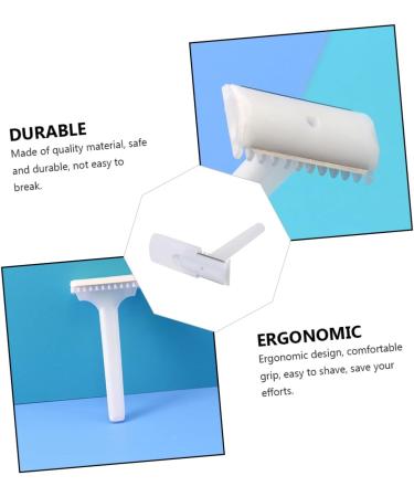 Angoily 50-Piece One-Way Skin Knife Tools for Men - Professional Hair Razor for Arm & Leg Pedicure & Leather Care | Durable ABS White - Buy Online on GoSupps.com