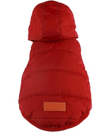 Vecomfy Fleece-Lined Dog Hoodie in Red - Cozy Winter Coat for Small to Medium Dogs - Buy Online on GoSupps.com