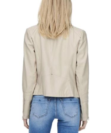 ONLY Women's Silver Lining Faux Leather Jacket - Stylish & Chic Outerwear for Every Season - Buy Online on GoSupps.com