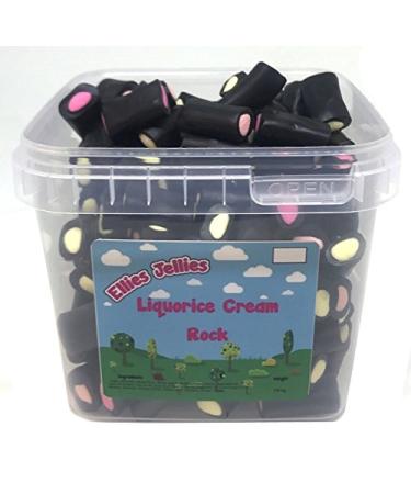Ellies Jellies Liquorice Cream Rock 793g Square Tub