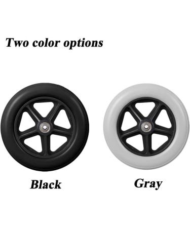 Wheelchair Wheels Wheelchair Front Castor Wheelchair Wheel Replacement 8 inch Wheelchair Front Wheel 1 pair Wheelchair Wheel Casters 8mm Bearings(gray black) (Color : Grey)(Grey) - Buy Online on GoSupps.com