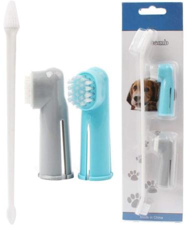 POPETPOP Dogs Tooth Cleaning 4 Set Toothbrushes Dog Teeth Brushing Pet Finger Toothbrush Finger Brush Toothpaste Clean - Buy Online on GoSupps.com