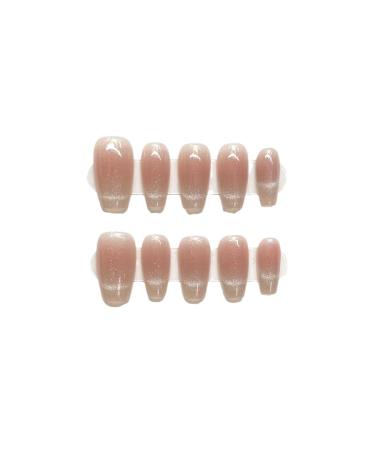 Pink Cat Eye Handmade Wearable Nail Products Spring/Summer Detachable Nail Stickers False Nails(S)
