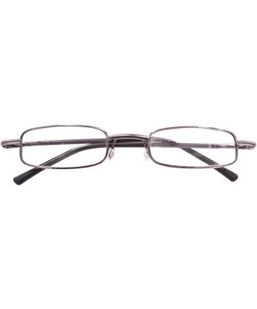 KoKoBin Metal Frame Reading Glasses +3.5 | Portable Unisex Spring Hinge Specs with Case - Gray - Buy Online on GoSupps.com