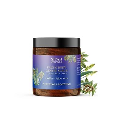 Gentle Face and Body Scrub with Aloe and Coffee Exfoliating Brightening and Cellulite-Reducing Scrub 8oz