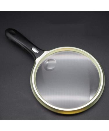 10X/25X Large Handheld Magnifier Reading Magnifying Glass Mirror Surface Diameter 130mm Extra Large Elderly Magnifying Glass Read HD Handheld LED with Light Good Times - Buy Online on GoSupps.com