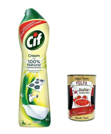 Cif Citron Scented Cream 500ml + Italian Gourmet Polpa 400g Pack of 12