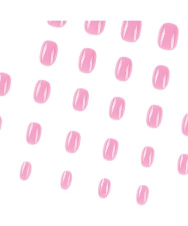 24pcs Short Square Pink False Nails- Press on Nails for Women & Girls | Removable Glue-on Fake Nails - Nail Art Accessories - Buy Online on GoSupps.com