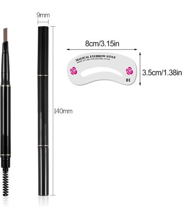 LXZJJM Automatic Eyebrow Pencil with Brush and 24 Brow Stencils - Waterproof Smudge-proof Long-lasting Eyebrow Pencil for Women - Ideal for Various Brow Shapes and Hair Colors! (05# Dark Brown) - Buy Online on GoSupps.com
