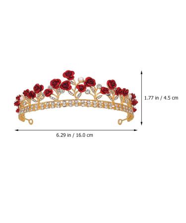Lurrose Crystal Red Bridal Tiara Crown with Necklace and Earring - Perfect for Wedding, Pageant, Birthday Party - Queen Crown Headband for Women and Girls - Buy Online on GoSupps.com