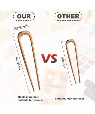 U-Shaped Metal Hair Needles for Long Thick Hair Oversized Hairpins & Clips | 2 Colors Available - Buy Online on GoSupps.com