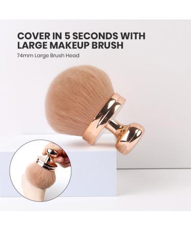 Buy Extra Large Oval Body Makeup Brush - Streak Free Self Tanner Applicator for Legs & Body | Multipurpose Kabuki Brush in Rose Gold - Buy Online on GoSupps.com