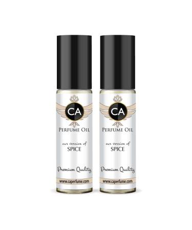 CA Perfume Impression of Emra Spice For Women & Men Replica Fragrance Body Oil Dupes Alcohol-Free Essential Aromatherapy Sample Travel Size Concentrated Long Lasting Attar Roll-On 0.3 Fl Oz-X2