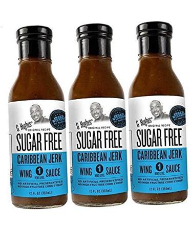 Sugar Free Caribbean Jerk Wing Sauce (3 pack) | Jerk Sauce with Bold Island Flavors thats Gluten-Free, Low Carb, Vegan, Low Fat | Fits Reduced Sugar Lifestyles, Keto Friendly .pack
