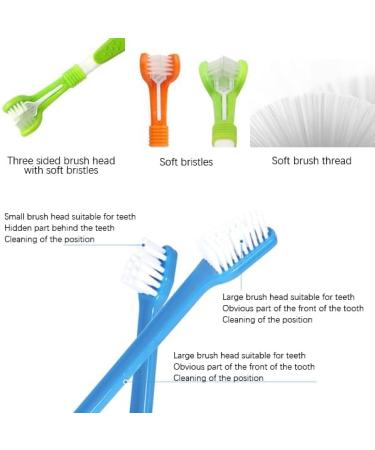 Luntskt 14-Piece Dog Toothbrush Set | Triple & Double-Headed Brushes | Finger Toothbrushes for Optimal Pet Dental Care - Buy Online on GoSupps.com